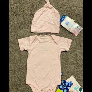 Kickee pants onesie and matching hat